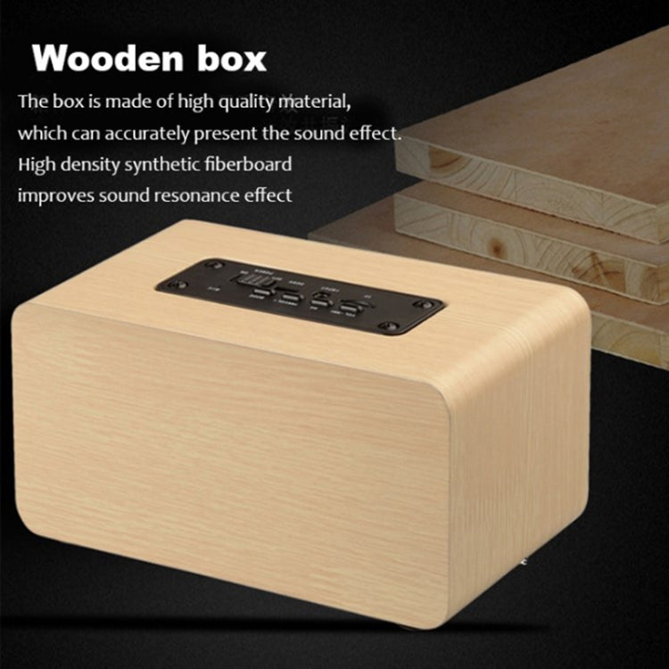W5+ Wooden Wireless Bluetooth Speaker(Light Yellow)