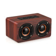 W5+ Wooden Wireless Bluetooth Speaker(Mahogany) - Desktop Speaker by PMC TechLife | Online Shopping South Africa | PMC TechLife