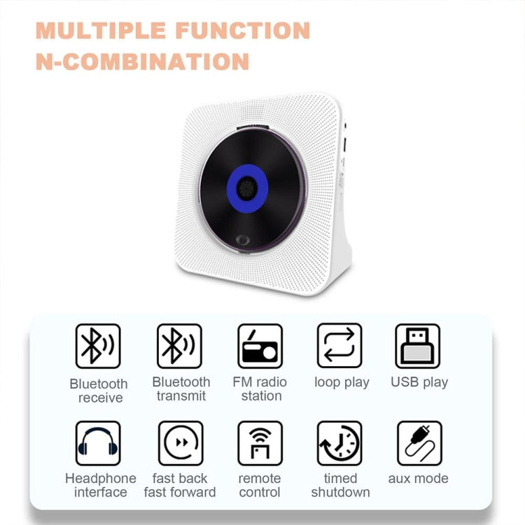 Kecag KC-806 2A Retro Bluetooth Music Disc Album CD Player, Specification:Plug-in Version(Black)