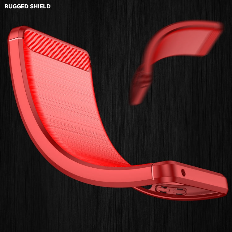For Nokia XR20 Brushed Texture Carbon Fiber TPU Phone Case(Red)