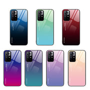 For Xiaomi Redmi Note 11 5G/Poco M4 Pro Gradient Color Glass Case(Purple Red)