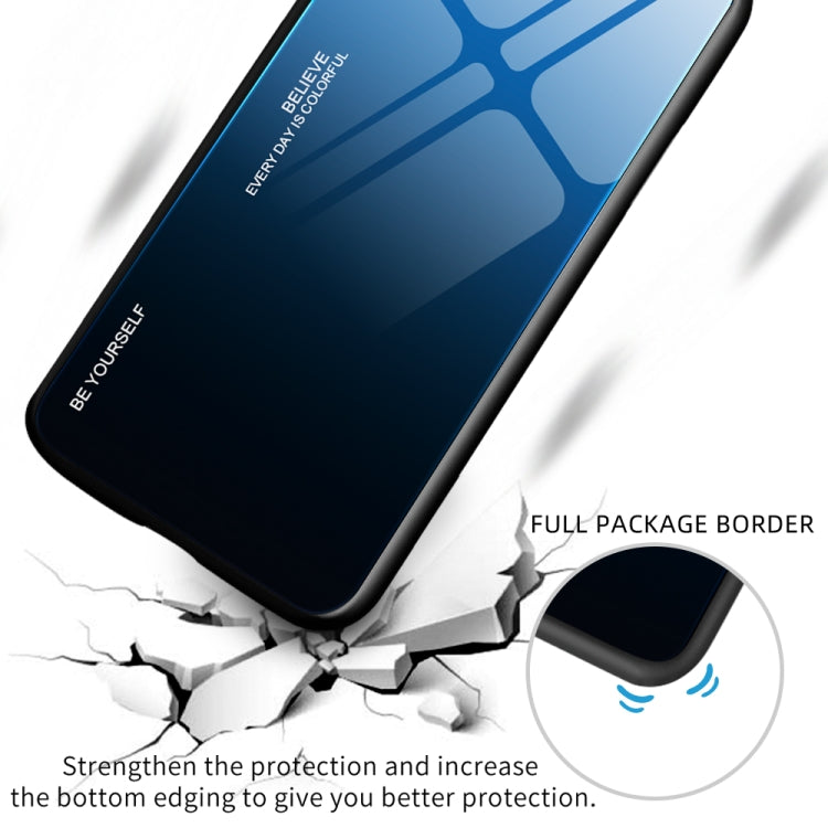 For Xiaomi Poco M4 Pro 4G Gradient Color Glass Case(Blue Black)