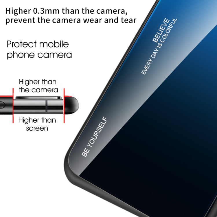 For Xiaomi Poco M4 Pro 4G Gradient Color Glass Case(Blue Black)