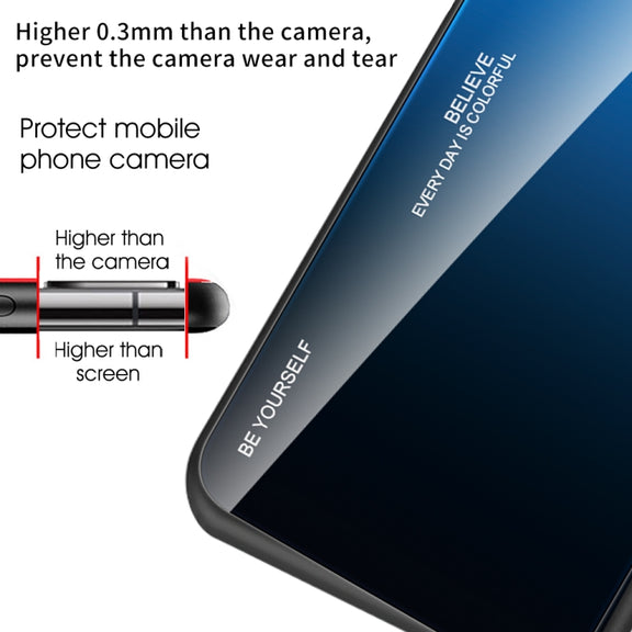 For Xiaomi Poco M4 Pro 4G Gradient Color Glass Case(Blue Black)