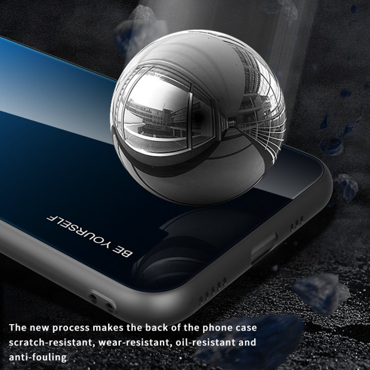 For Xiaomi Poco M4 Pro 4G Gradient Color Glass Case(Blue Black)
