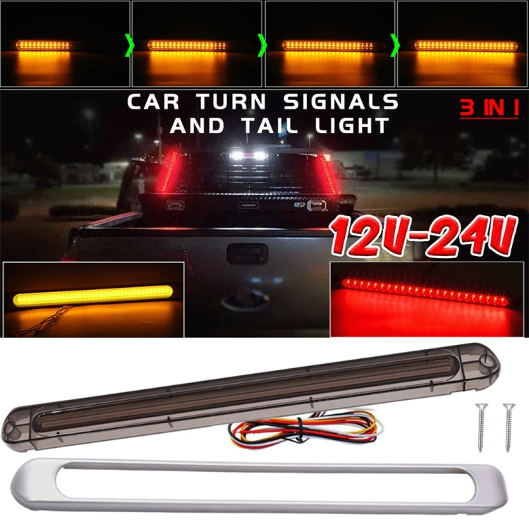 2 PCS 72LEDs Two-color Brake Turn Tail Light(Red Shell Red Light + Flowing Yellow Light)