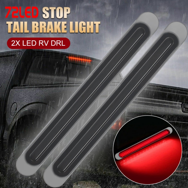 2 PCS 72LEDs Two-color Brake Turn Tail Light(Red Shell Red Light + Flowing Yellow Light)