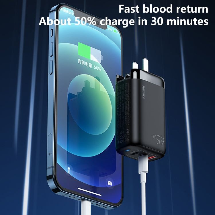REMAX RP-U55 Territory Series 65W USB+Dual USB-C / Type-C Interface Fast Charger, Specification:UK Plug(White)