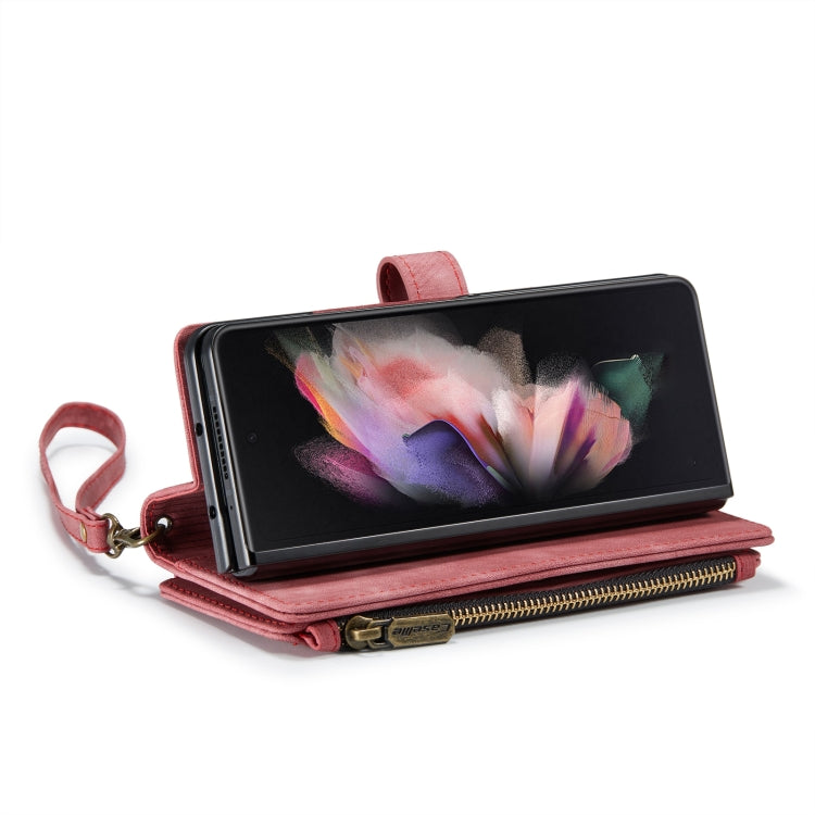 For Samsung Galaxy Z Fold4 5G CaseMe C30 Multifunctional Card Slots Zipper Phone Leather Phone Case(Red)