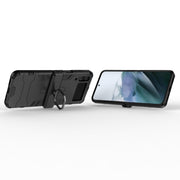 For Samsung Galaxy Z Flip4 PC + TPU Shockproof Protective Phone Case with Magnetic Ring Holder(Black)