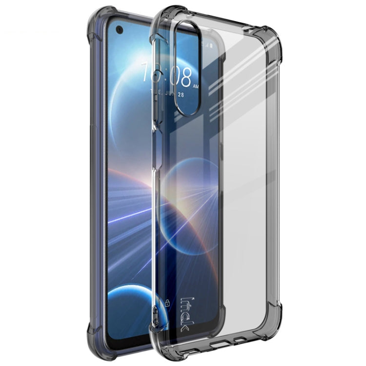 For HTC Desire 22 Pro 5G imak All-inclusive Shockproof Airbag TPU Case (Transparent Black)