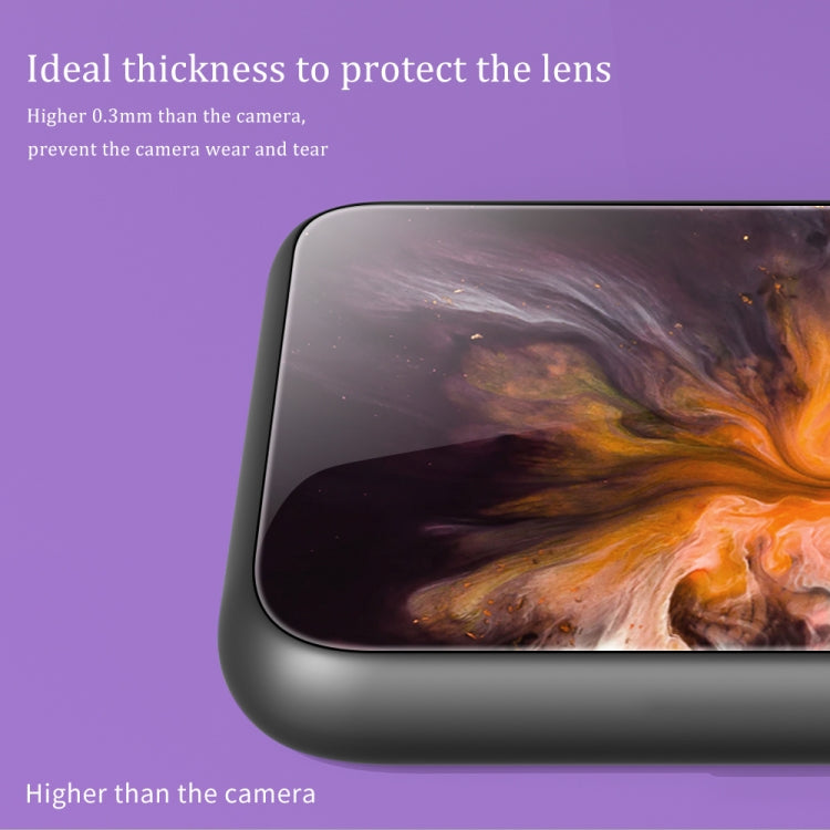 For Xiaomi 12 Lite Marble Pattern Glass Protective Case(Water Waves)