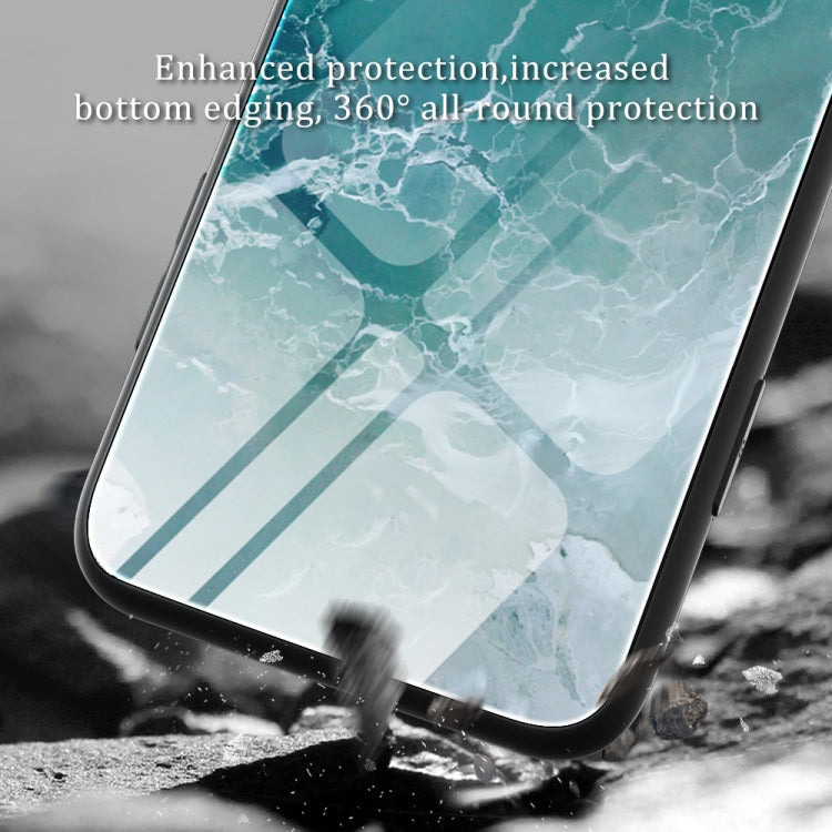 For Xiaomi 12 Lite Marble Pattern Glass Protective Case(Water Waves)