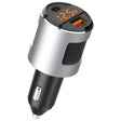 SC01 65W QC3.0 + PD Dual Ports Car Charger with Voltage Display(Silver) - Car Charger by PMC TechLife | Online Shopping South Africa | PMC TechLife