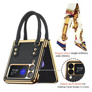 For Samsung Galaxy Z Flip3 5G GKK Handbag Design Leather + PC Phone Case(Blue)