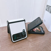 For Samsung Galaxy Z Flip4 5G Two-color Litchi Texture PU Phone Case(Pink)
