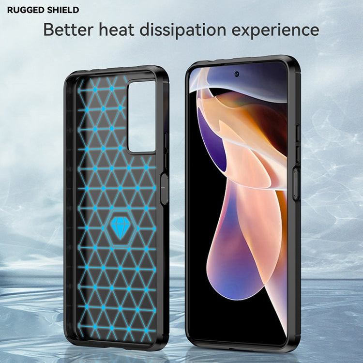 For Xiaomi Redmi Note 11 Pro / Note 11 Pro+ Brushed Texture Carbon Fiber TPU Case(Black)