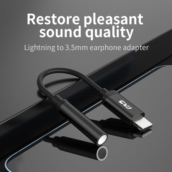 CVJ CM1 8 Pin Male to 3.5mm Female Earphone Audio Adapter(Black)