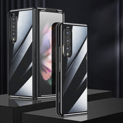 For Samsung Galaxy Z Fold4 SULADA Shockproof Plating PC Transparent Protective Case(Black)