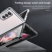 For Samsung Galaxy Z Fold4 SULADA Shockproof Plating PC Transparent Protective Case(Silver)