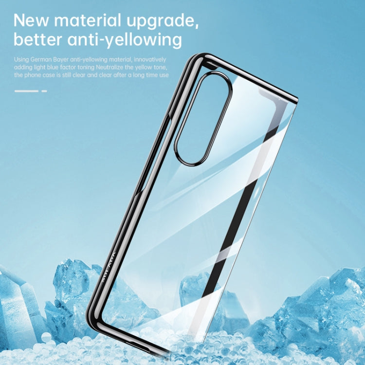 For Samsung Galaxy Z Fold4 SULADA Shockproof Plating PC Transparent Protective Case(Silver)