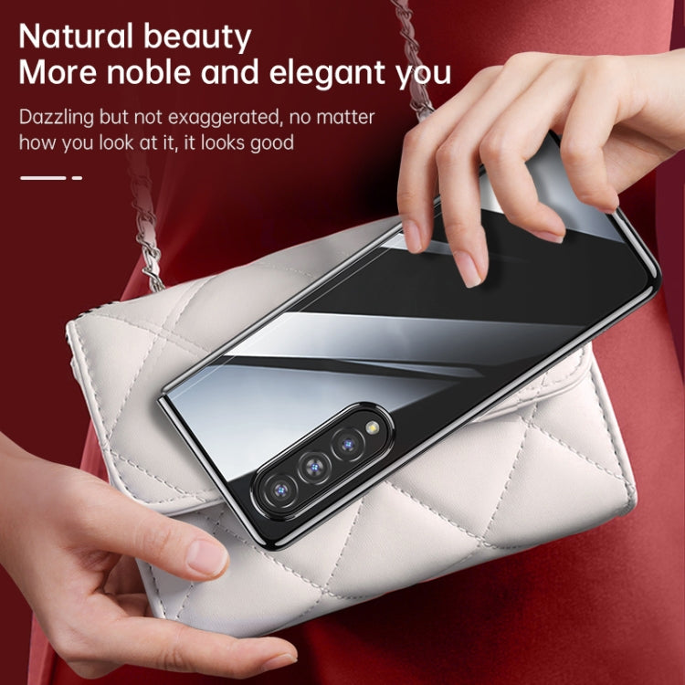 For Samsung Galaxy Z Fold4 SULADA Shockproof Plating PC Transparent Protective Case(Silver)