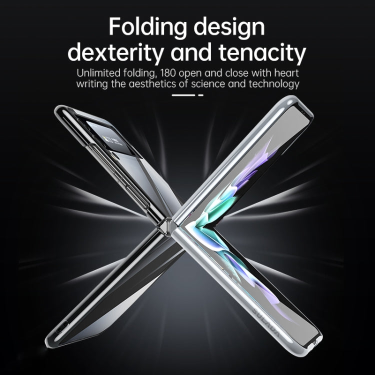 For Samsung Galaxy Z Flip4 SULADA Shockproof Plating PC Transparent Protective Case(Silver)