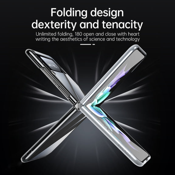 For Samsung Galaxy Z Flip4 SULADA Shockproof Plating PC Transparent Protective Case(Silver)