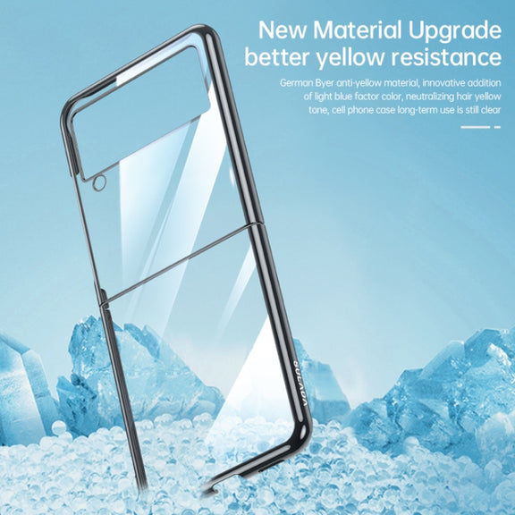 For Samsung Galaxy Z Flip4 SULADA Shockproof Plating PC Transparent Protective Case(Silver)