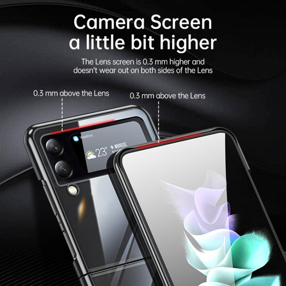 For Samsung Galaxy Z Flip4 SULADA Shockproof Plating PC Transparent Protective Case(Silver)