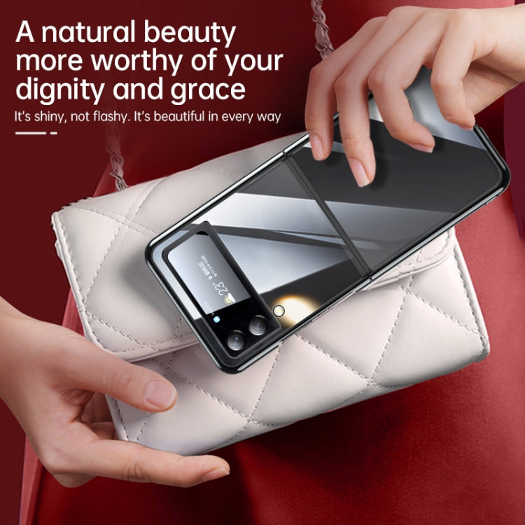For Samsung Galaxy Z Flip4 SULADA Shockproof Plating PC Transparent Protective Case(Silver)