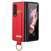 For Samsung Galaxy Z Fold4 SULADA Cool Series PC + Leather Texture Skin Feel Shockproof Phone Case(Red)