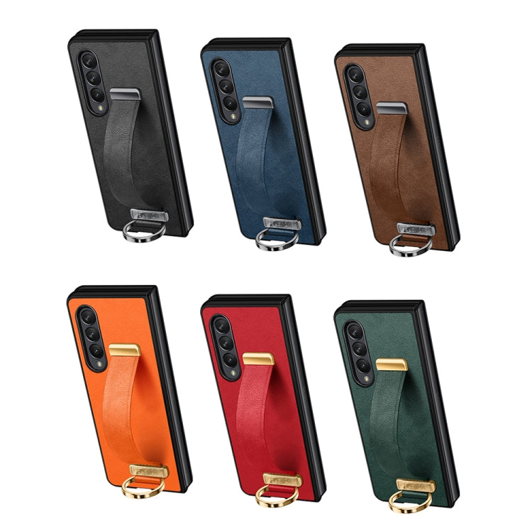 For Samsung Galaxy Z Fold4 SULADA Cool Series PC + Leather Texture Skin Feel Shockproof Phone Case(Green)
