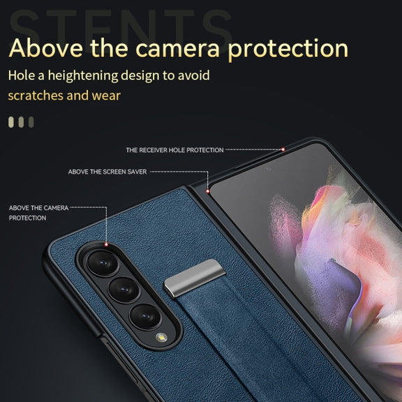 For Samsung Galaxy Z Fold4 SULADA Cool Series PC + Leather Texture Skin Feel Shockproof Phone Case(Green)