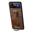 For Samsung Galaxy Z Flip4 SULADA Cool Series PC + Leather Texture Skin Feel Shockproof Phone Case(Brown) - Galaxy Z Flip4 5G Cases by SULADA | Online Shopping South Africa | PMC TechLife
