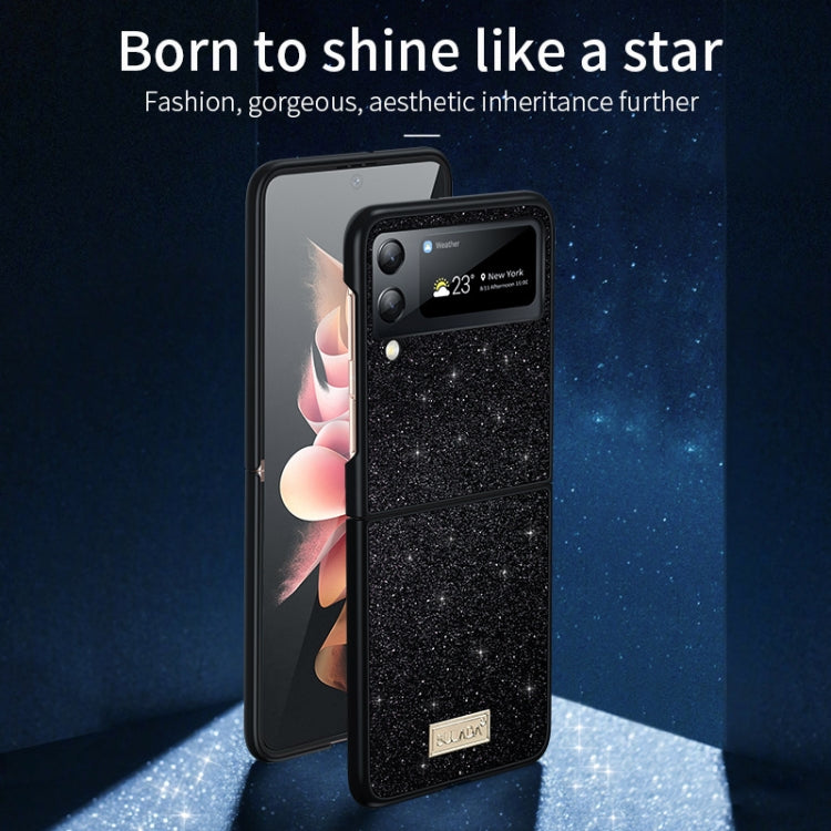 For Samsung Galaxy Z Flip4 SULADA Shockproof TPU + Handmade Leather Phone Case(Purple)