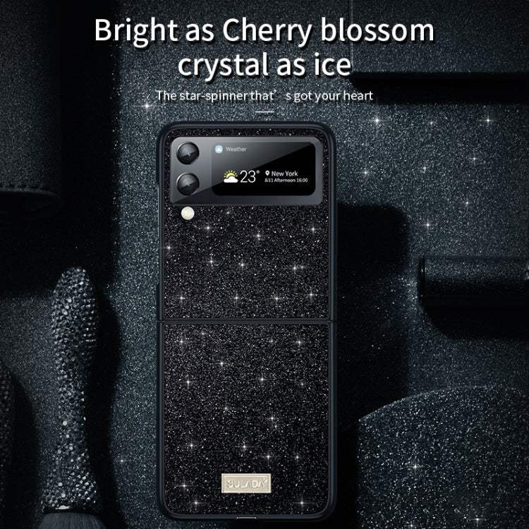 For Samsung Galaxy Z Flip4 SULADA Shockproof TPU + Handmade Leather Phone Case(Purple)
