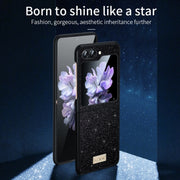 For Samsung Galaxy Z Flip5 SULADA Shockproof TPU + Handmade Leather Phone Case(Colorful)