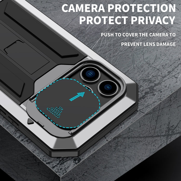 For iPhone 14 Pro R-JUST Shockproof Life Water-resistant Dust-proof Case(Silver)