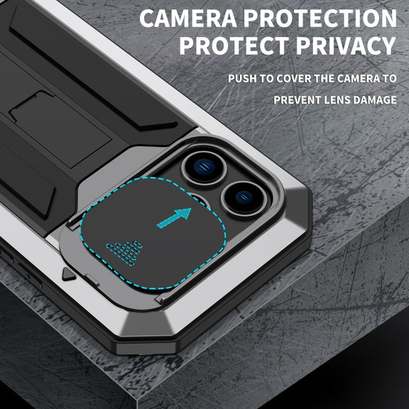For iPhone 14 Pro R-JUST Shockproof Life Water-resistant Dust-proof Case(Silver)