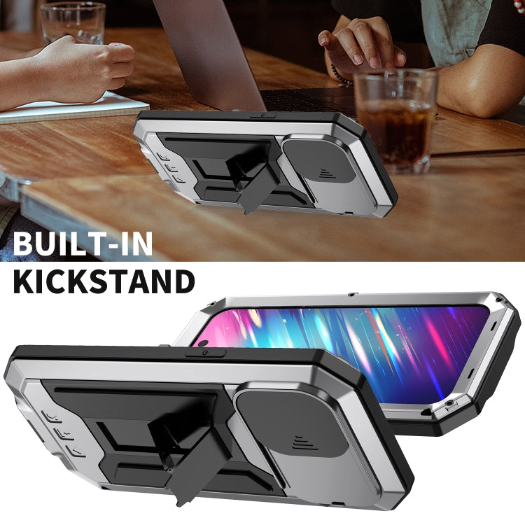 For iPhone 14 Pro R-JUST Shockproof Life Water-resistant Dust-proof Case(Silver)