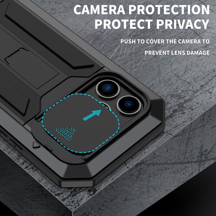 For iPhone 14 Pro R-JUST Shockproof Life Water-resistant Dust-proof Case(Black)