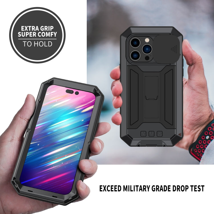 For iPhone 14 Pro R-JUST Shockproof Life Water-resistant Dust-proof Case(Black)