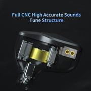 CVJ-CSN In-Ear Dual Magnetic Circuit Dynamic HIFI Wired Earphone, Style:With Mic(Black)