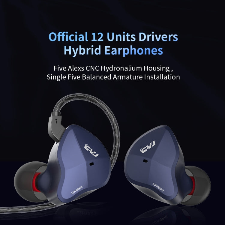 CVJ-CSN In-Ear Dual Magnetic Circuit Dynamic HIFI Wired Earphone, Style:With Mic(Blue)
