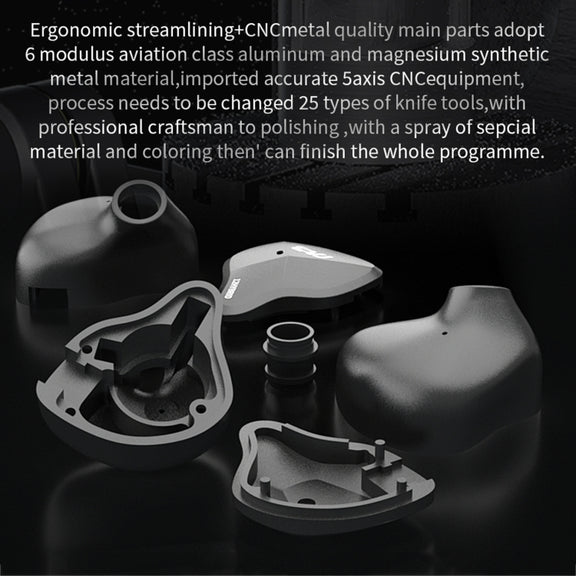 CVJ-CSN In-Ear Dual Magnetic Circuit Dynamic HIFI Wired Earphone, Style:With Mic(Blue)
