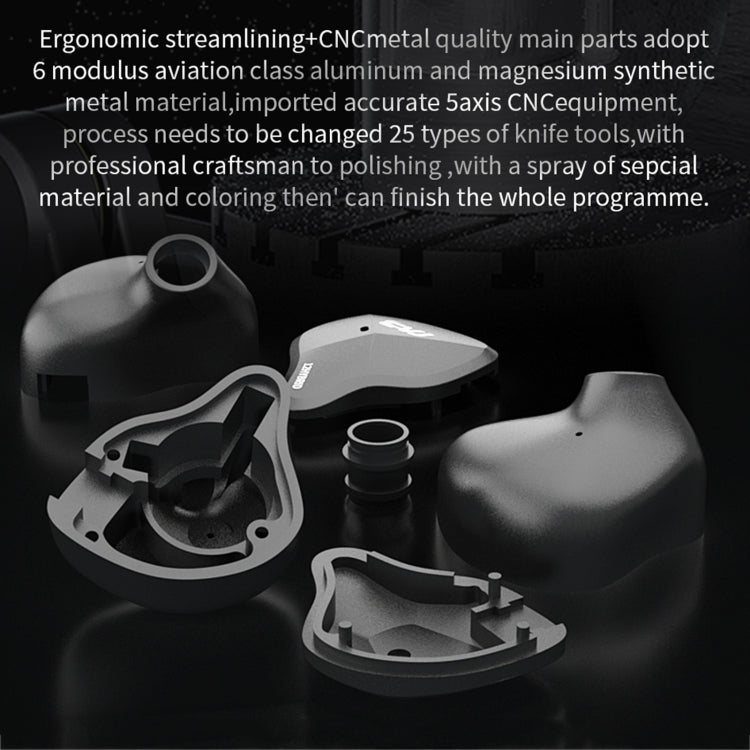 CVJ-CSN In-Ear Dual Magnetic Circuit Dynamic HIFI Wired Earphone, Style:With Mic(Blue)