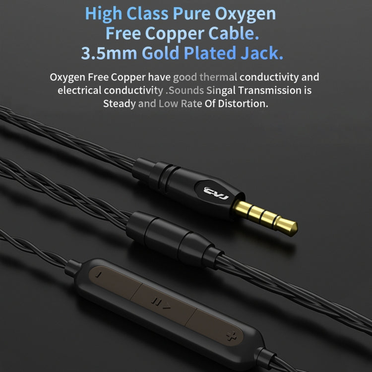 CVJ-CSN In-Ear Dual Magnetic Circuit Dynamic HIFI Wired Earphone, Style:With Mic(Blue)