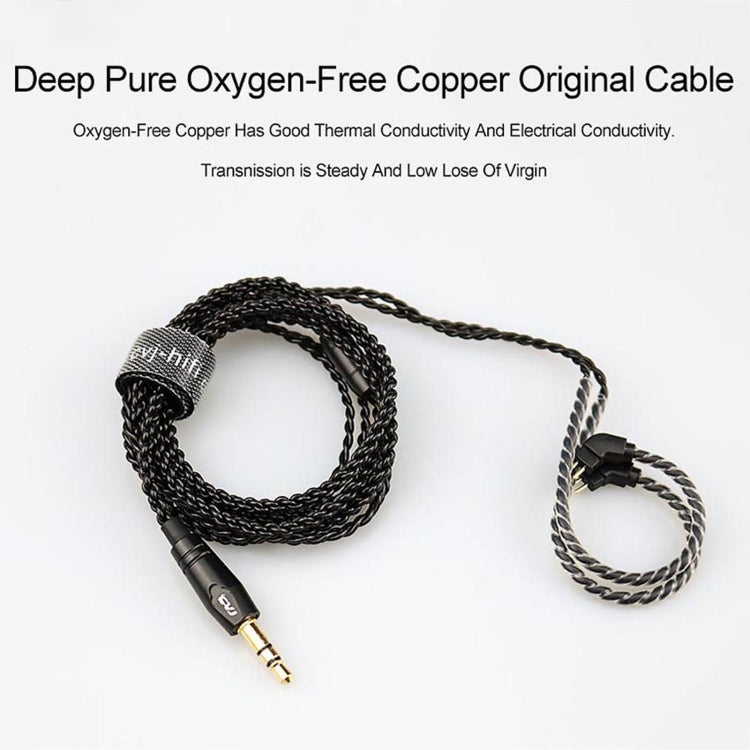 CVJ-V1 1.25m Oxygen-free Copper Silver Plated Upgrade Cable For 0.75mm Earphones, Without Mic