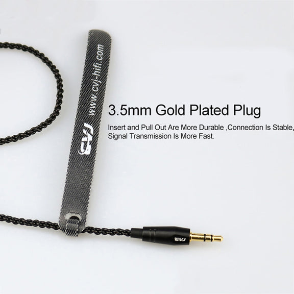 CVJ-V1 1.25m Oxygen-free Copper Silver Plated Upgrade Cable For 0.75mm Earphones, Without Mic